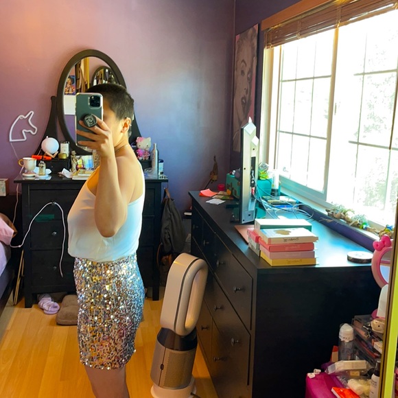 One shoulder, sequin, dress. - Picture 9 of 10